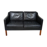 Black leather sofa by Børge Mogensen for Fredericia, Denmark