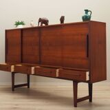 Buffet haut en teck, design danois, années 1960, fabricant : PMJ Viby J