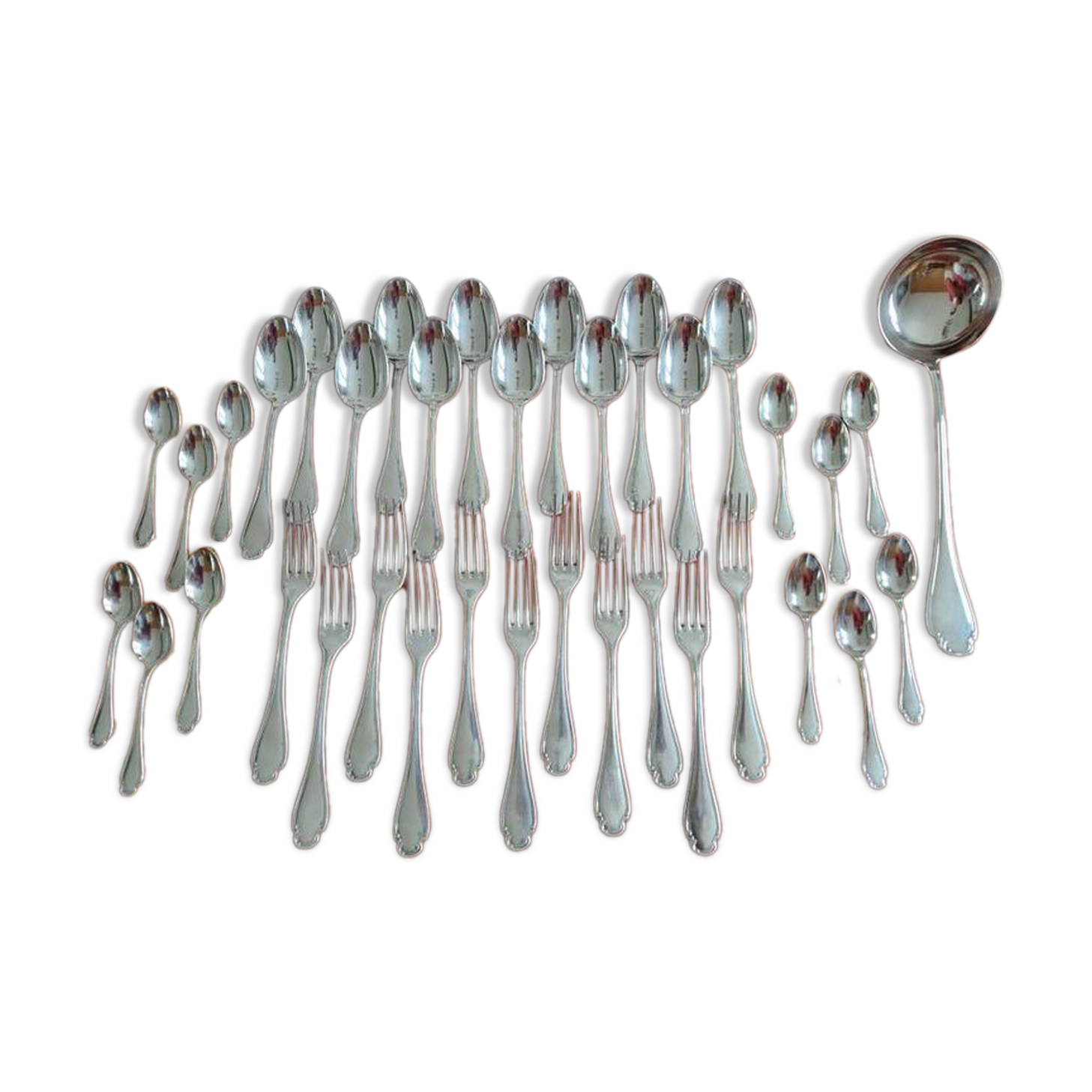 Alfénide, Christofle - 36-piece cutlery set model Pompadour silver-plated metal