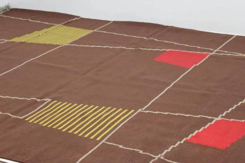 Big Geometric Design Carpet or Rug, 1959