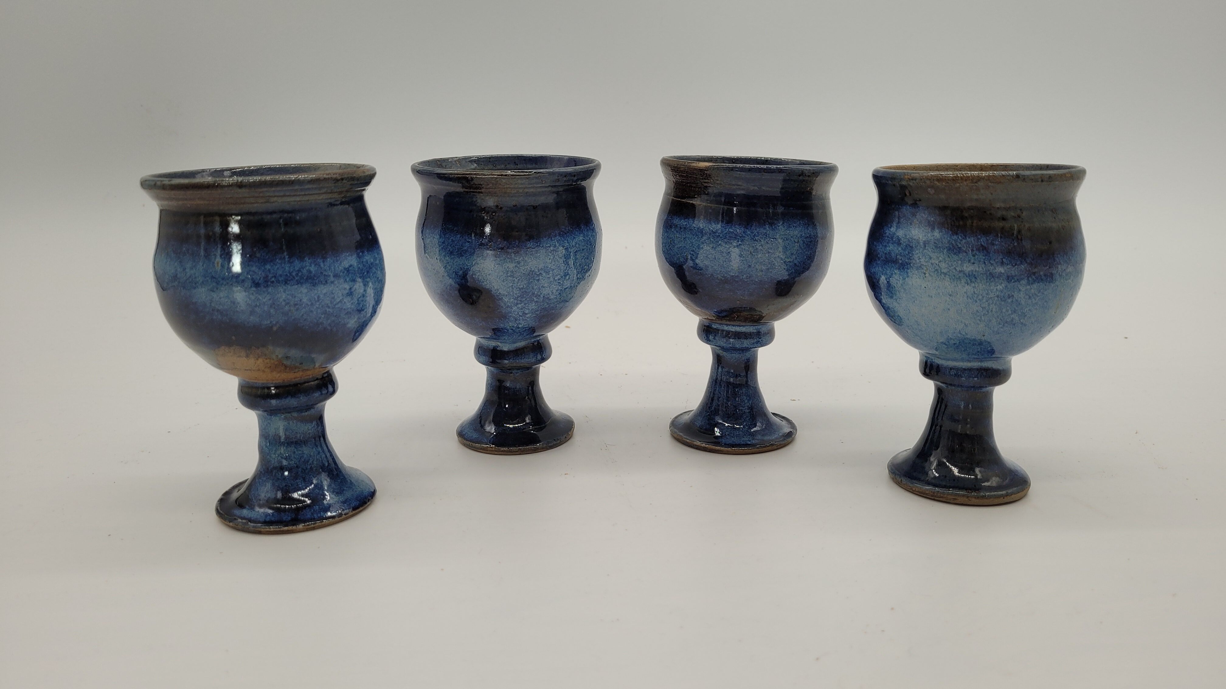 Set 4 blue sandstone cups