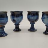 Set 4 blue sandstone cups