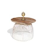 Solid walnut and rattan coffee table