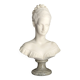 Statue Buste de Manon Lescaut albâtre socle marbre vert signé Giannelli
