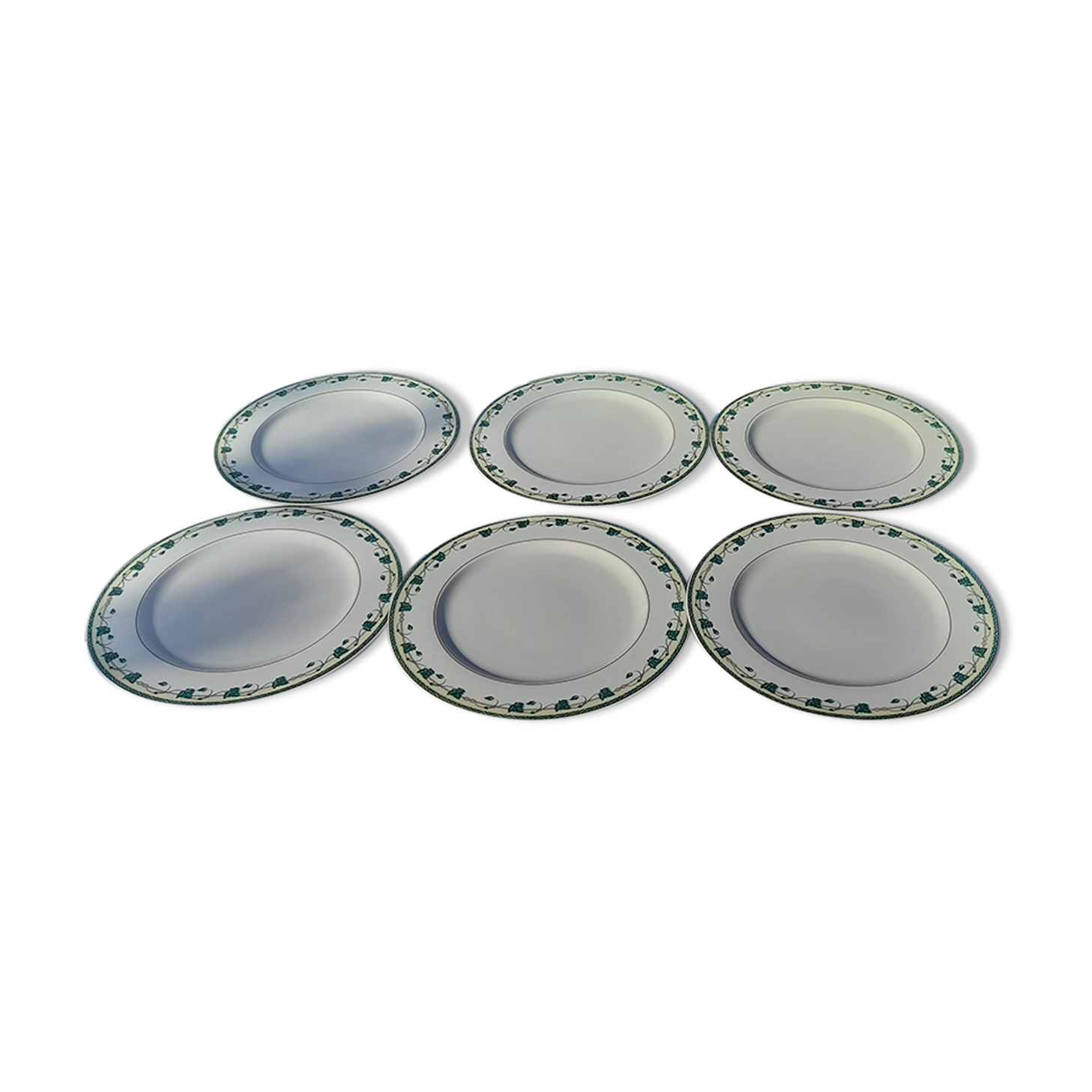 6 flat plates in Limoges porcelain Guy Degrenne model Corynthe diam 26 5 cm never served