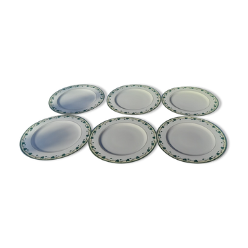 6 flat plates in Limoges porcelain Guy Degrenne model Corynthe diam 26 5 cm never served