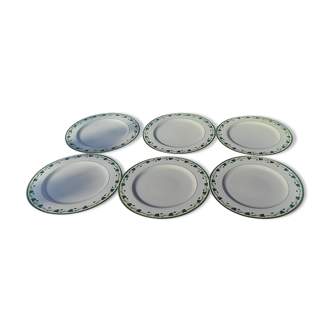 6 assiettes plates en porcelaine de Limoges Guy Degrenne modèle Corynthe diam 26 5 cm jamais servies