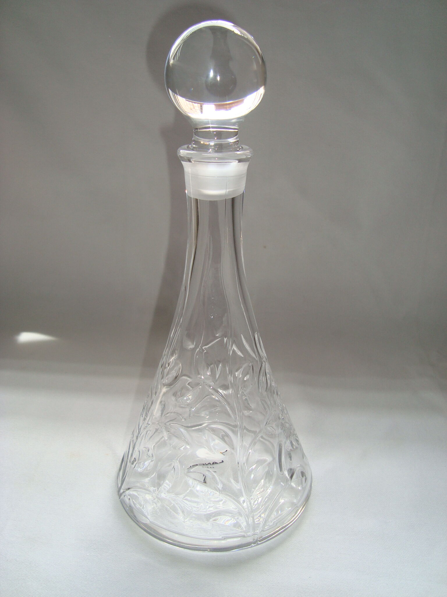 Service Liqueur Lancel Cristal Chiseled Carafe + 6 Glasses
