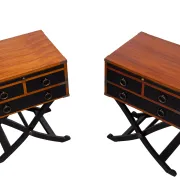 Authentic Models Bombay Campaign style side tables or Night stands 1970s En