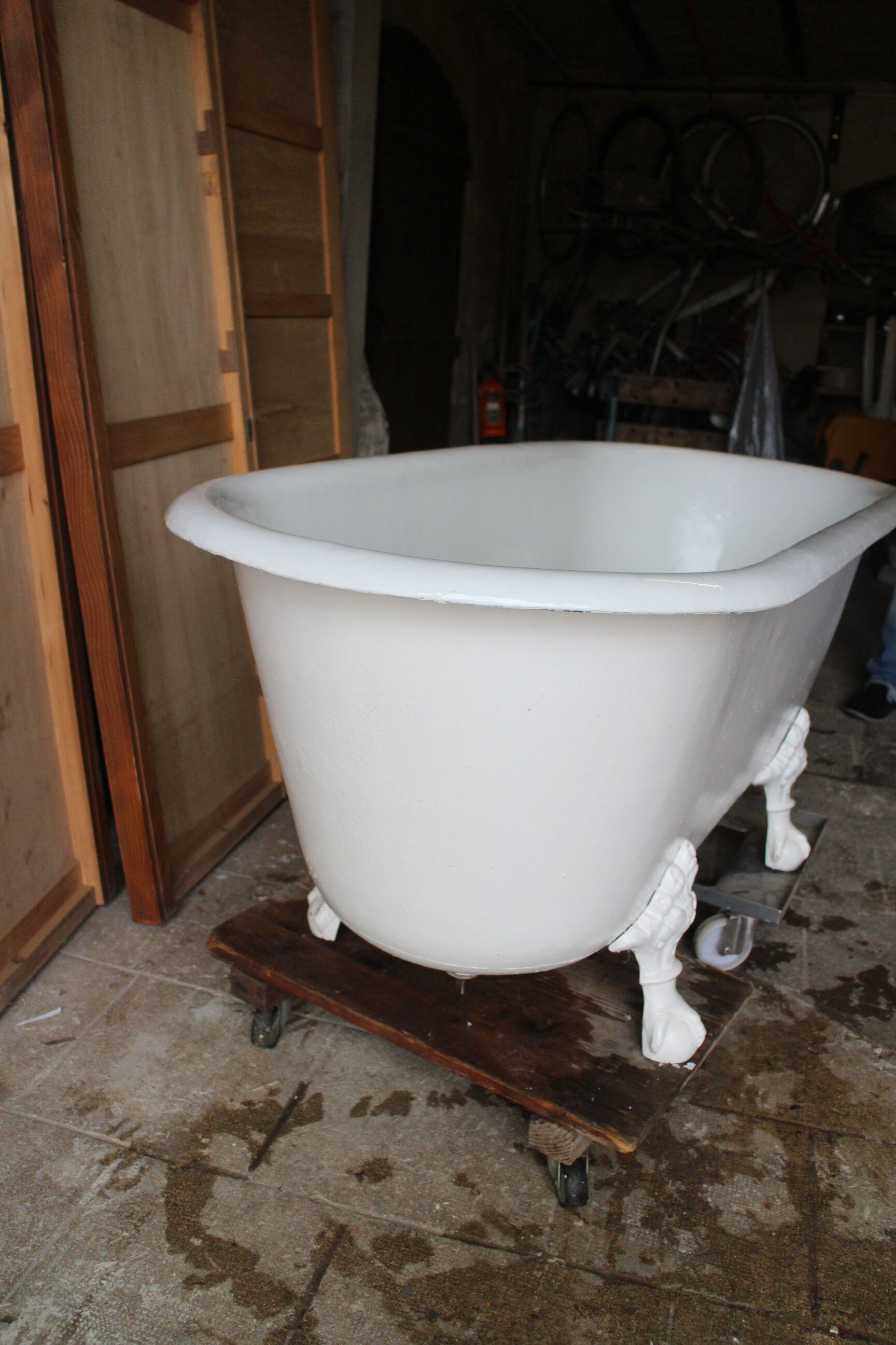 Old cast iron bathtub