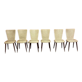 Series 6 vintage white chairs imitation year 50/60