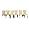 Série 6 chaises vintage blanche simili année 50/60