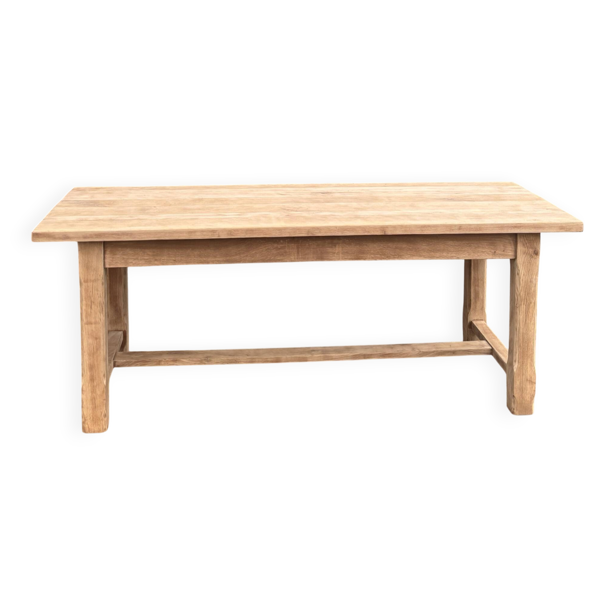 Grande table de ferme ancienne en chêne massif brut 