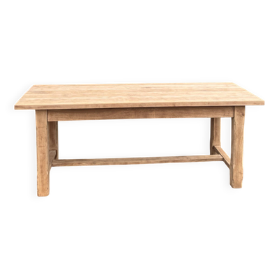 Grande table de ferme ancienne en chêne massif brut