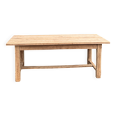 Large antique farmhouse table in raw solid oak.