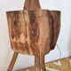 Brutalist side table - Former solid wood farm block