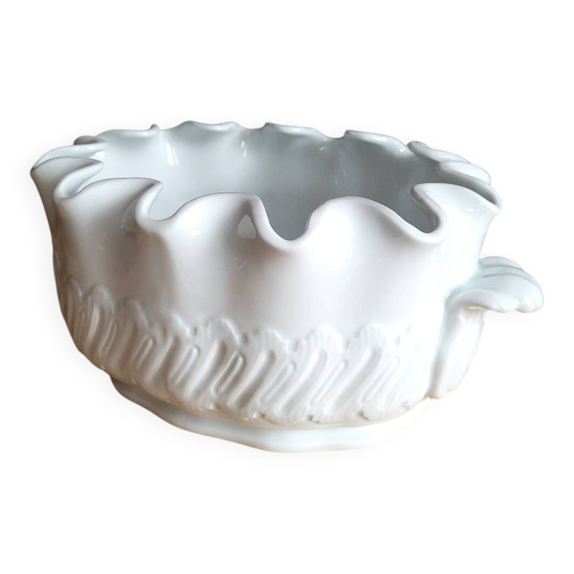 Antique white porcelain cooler from Limoges