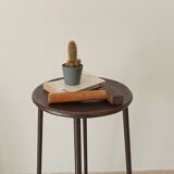 Brutalist high stool from the 1960s in solid steel.