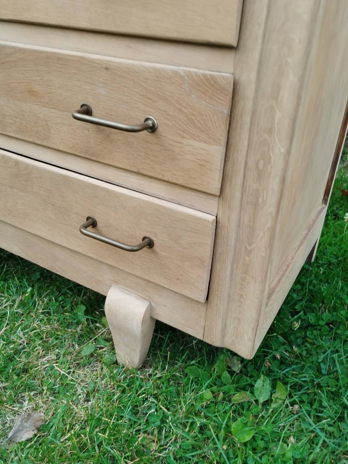 Old vintage chest of drawers with compass feet