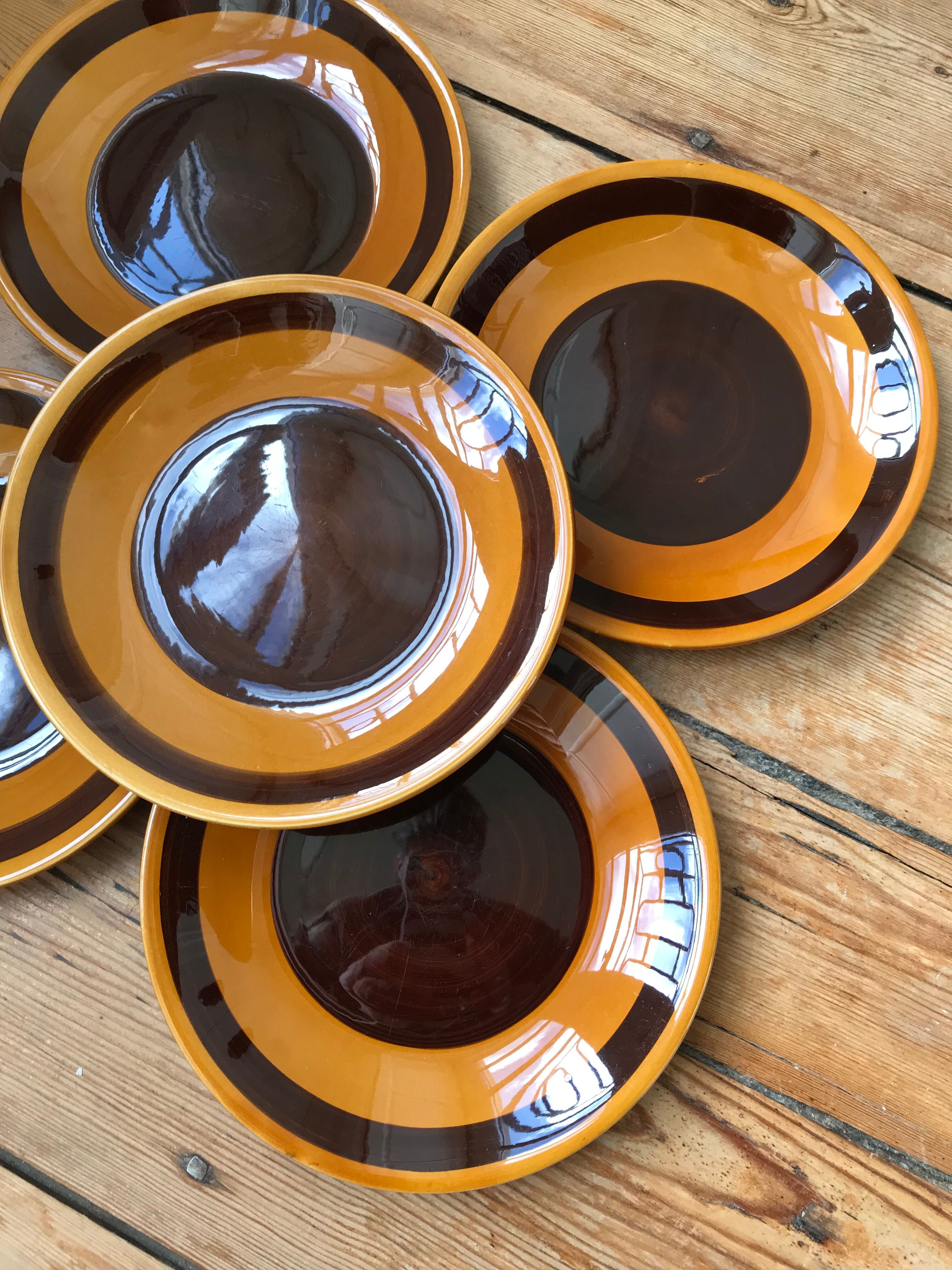 Series of 5 plates gien france