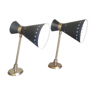 Paire d'appliques diabolo des années 50