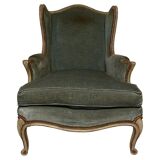 Armchair Louis XV " Shepherdess " Blue Velvet 19th century