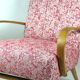 Art deco style rose velvet armchair, 1970s