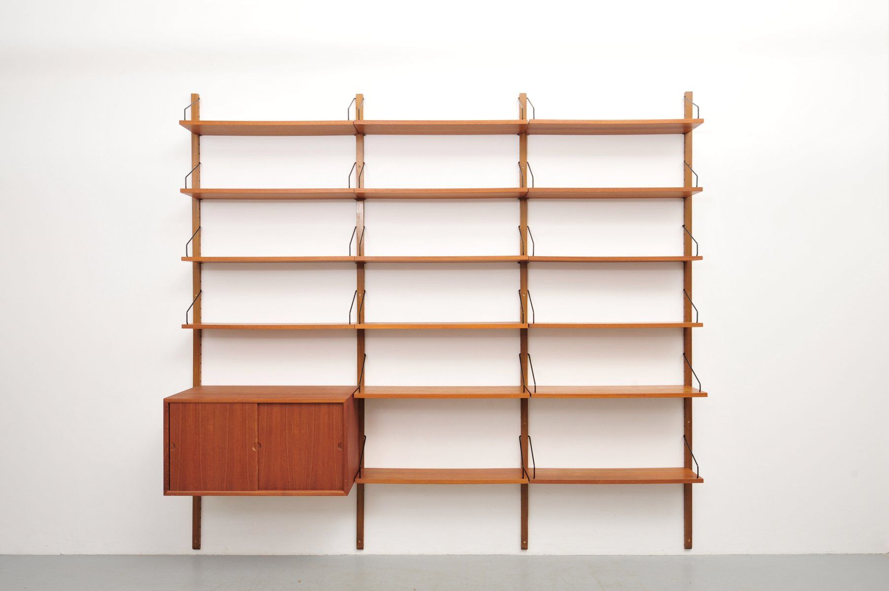 Royal System teak wall shelf by Poul Cadovius for Cado, 1950s