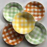 Ensemble de 5 assiettes de Sarrguemines collection Ecossais