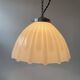Paire d’anciennes suspensions art-deco en opaline XL