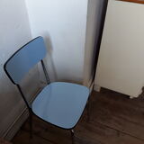 Formica chair with chrome-tipped feet