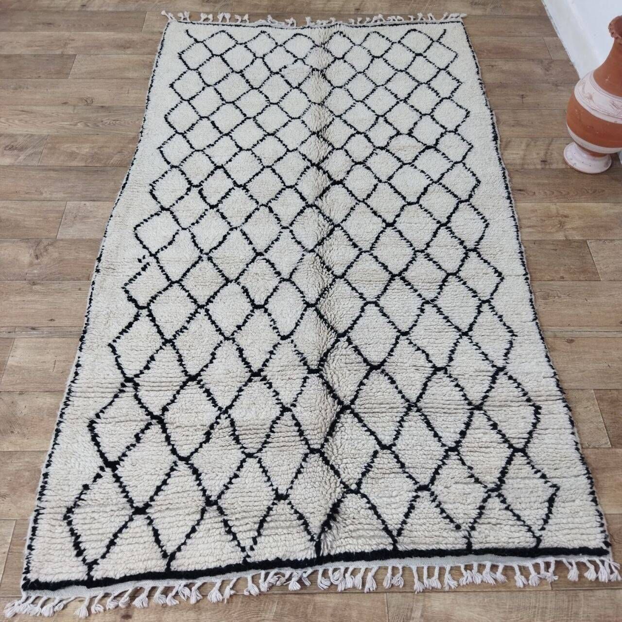 Handmade wool Berber rug 220 X 130 CM