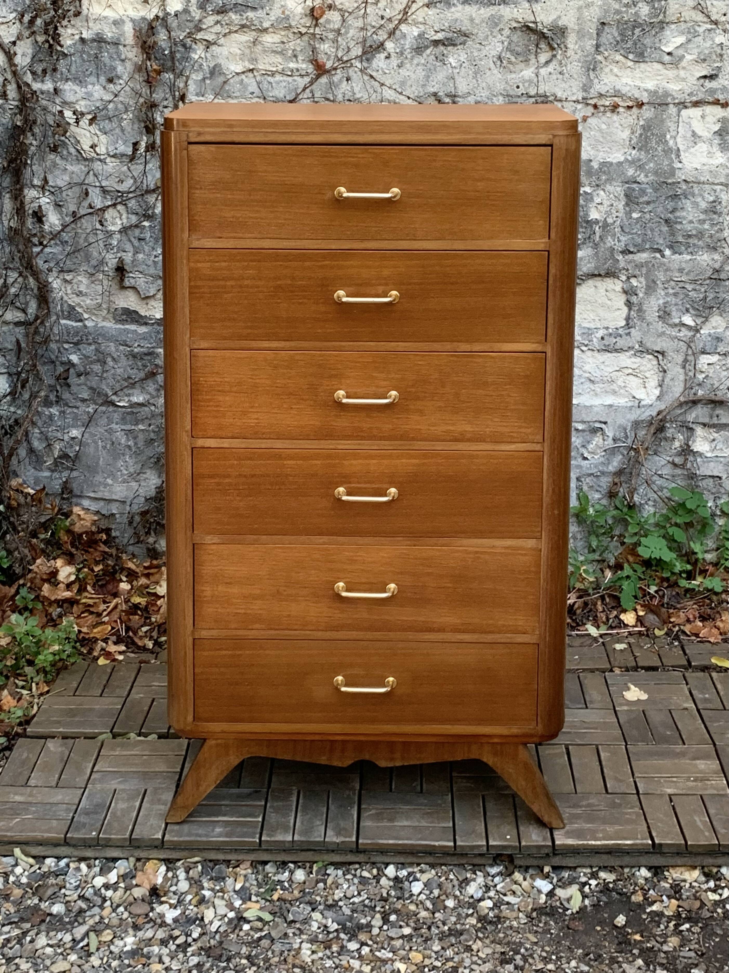 Vintage chest of drawers with compass feet 1960 H112