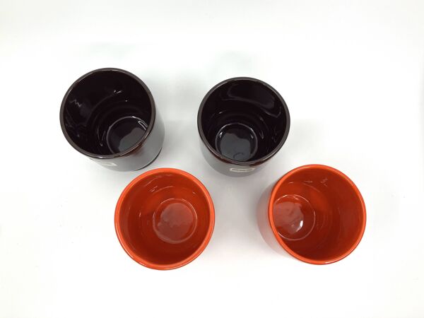4 verres/mazagrans Franco Pozzi • Série Bistrot d'Ambroglio Pozzi • 1970