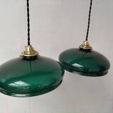 Green opaline pendant lights