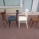Set of 12 mismatched wooden bistro chairs - vintage
