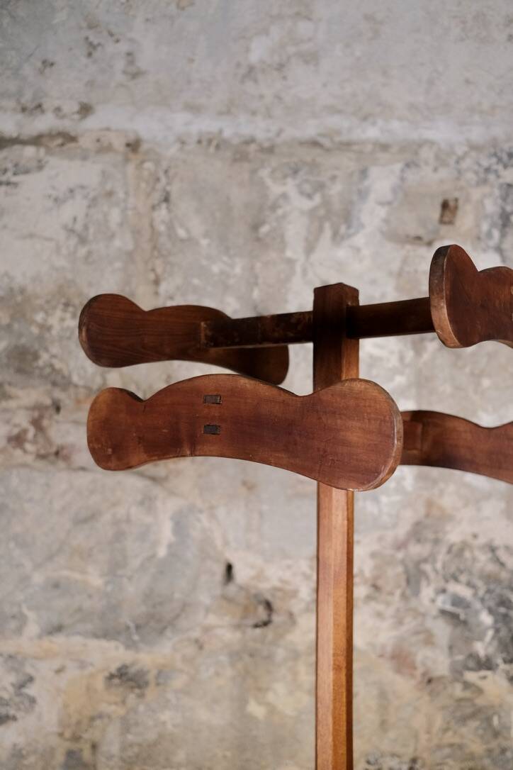 Oak coat rack, France, early 20th century