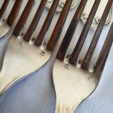 12 large silver-plated metal table forks by Guildart