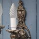 Italian Hollywood Regency Crystal Wall Lights – Silvered Metal Double Arm Light