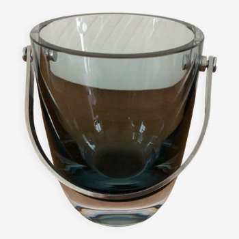 Blue Smoked Glass Ice Bucket