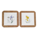 Pair of vintage botanical trivets in ceramic and cork – Yes
