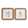 Pair of vintage botanical trivets in ceramic and cork – Yes