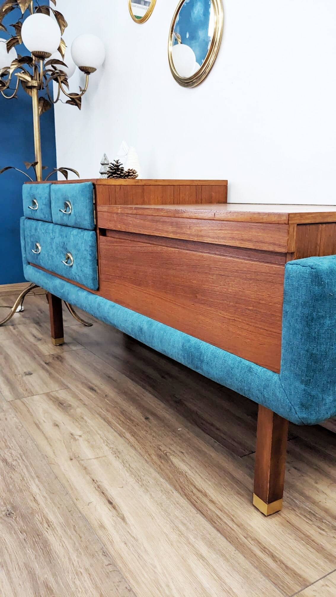 Teak and Brass Dressing Table Roger Landault