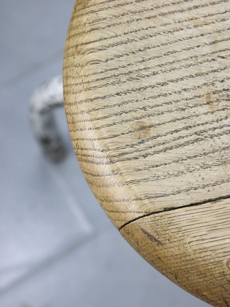 Vintage Industrial White Swivel Chair