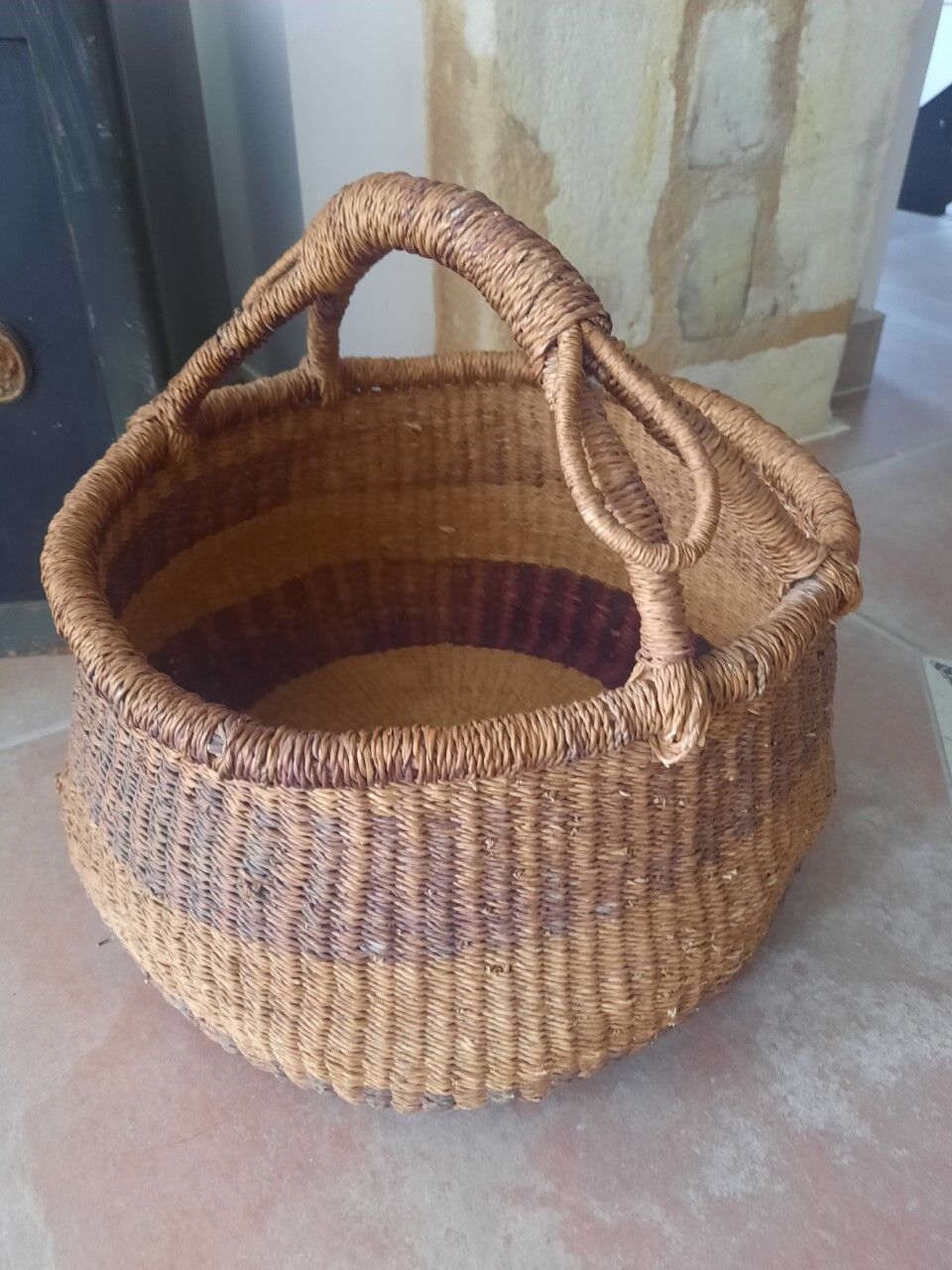 Old basket in soft wicker