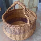 Old basket in soft wicker