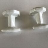 Set of 2 white porcelain hooks