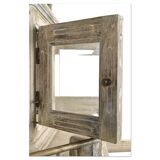 Monumental octagonal display case in old teak