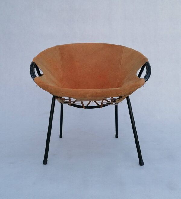 Chaise ballon circulaire du milieu du siècle par Lusch Erzeugnis pour Lusch & Co, années 1960.
