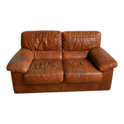 Canapé cuir vintage 2 places